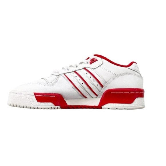 adidas Originals Rivalry Low Leather Sneaker Unisex Red White Size Youth 5.5 - Picture 2 of 12